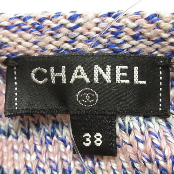 シャネル CHANEL 七分袖セーター/ニット サイズ38 M P58530 - 綿、ウール ピンク×ブルー×マルチ レディース トップス_画像3