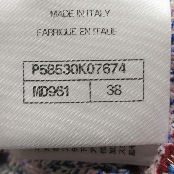 シャネル CHANEL 七分袖セーター/ニット サイズ38 M P58530 - 綿、ウール ピンク×ブルー×マルチ レディース トップス_画像5