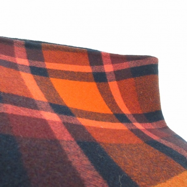  Tomorrowland TOMORROWLAND - wool × cashmere red × dark navy × multi check pattern / with a hood ./ sample goods muffler 