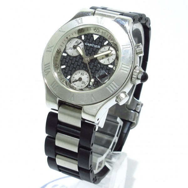 Cartier(カルティエ) 腕時計 マスト21 ヴァンティアン W10198U2 レディース クロノグラフ 黒_画像2