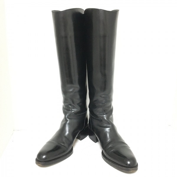  Sartre SARTORE long boots 38 - leather black lady's out sole re-upholstering settled shoes 