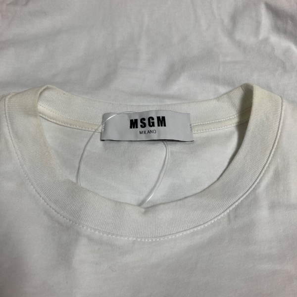 エムエスジィエム MSGM ノースリーブTシャツ サイズXS - 白×黒 レディース クルーネック トップス_画像7