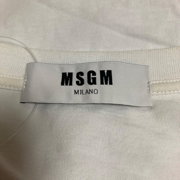 エムエスジィエム MSGM ノースリーブTシャツ サイズXS - 白×黒 レディース クルーネック トップス_画像3