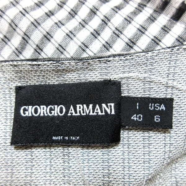 joru geo Armani GIORGIOARMANI трикотажный джемпер с длинным рукавом размер 40(I) M - чёрный × светло-серый женский вырез лодочкой / в клетку tops 