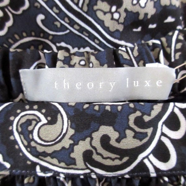 セオリーリュクス theory luxe ロングスカート サイズ38 M - ネイビー×白×マルチ レディース ペイズリー柄/ウエストゴム 美品 ボトムス_画像3