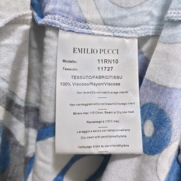  Emilio Pucci EMILIO PUCCI безрукавка cut and sewn размер 38 S - искусственный шелк голубой × белый × мульти- женский вырез лодочкой /biju- прекрасный товар 
