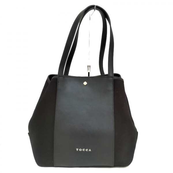  Tocca TOCCA большая сумка - кожа × парусина чёрный прекрасный товар сумка 