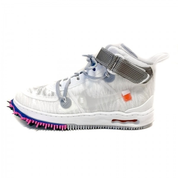 オフホワイト Off-White スニーカー cm 26.5 DO6290-100 ナイキ エアフォース1 MID SP 化学繊維 白×グレー×マルチ メンズ NIKEコラボ 靴_画像1