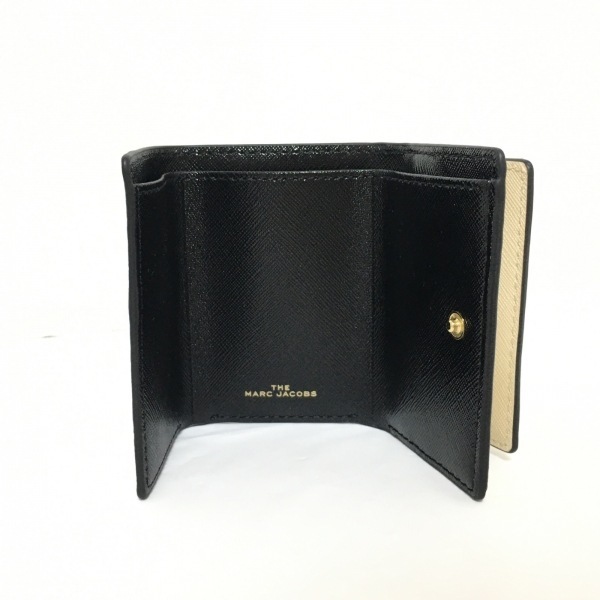 マークジェイコブス MARC JACOBS 3つ折り財布 M0013597 ザ スナップショット ミニ 三つ折りウォレット レザー×金属素材 黒×白 財布_画像3