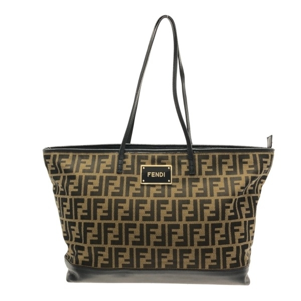 フェンディ FENDI ショルダーバッグ 8BH185-FQ8 - ジャガード×レザー ライトブラウン×ダークブラウン×黒 バッグ_画像1