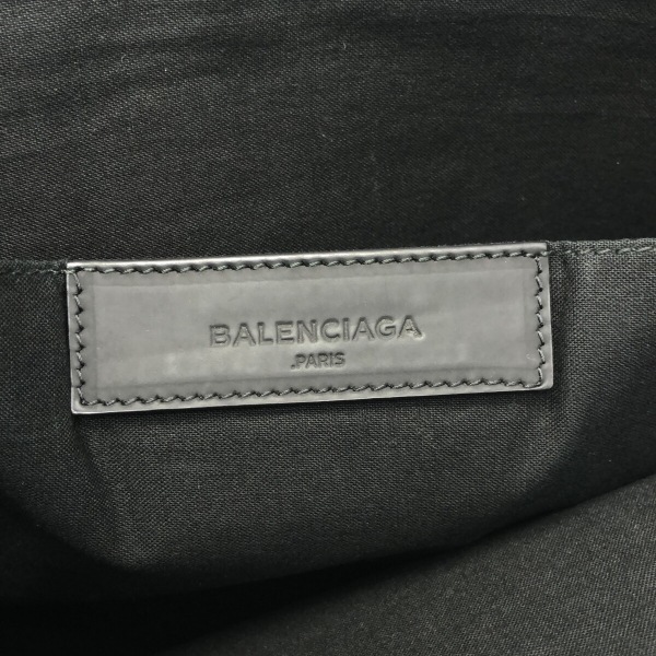 バレンシアガ BALENCIAGA クラッチバッグ 373840 ネイビークリップL キャンバス×レザー 白×黒 バッグ_画像7