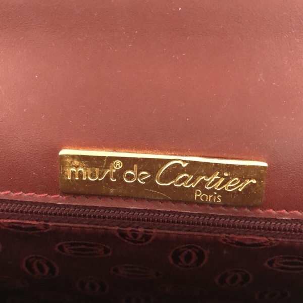 カルティエ Cartier ハンドバッグ マストライン レザー ボルドー バッグ_画像7