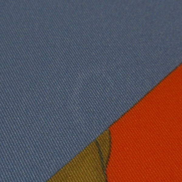 エルメス HERMES カレ70 オレンジ×ライトブルー×マルチ 2021AW/TEA TIME MEDAILLONS(ティータイム メダイヨン) 美品 スカーフ_画像4