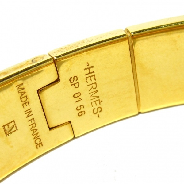 エルメス HERMES バングル シャルニエール 金属素材×リザード ブルー×ゴールド ゴールド金具 アクセサリー（腕）_画像4