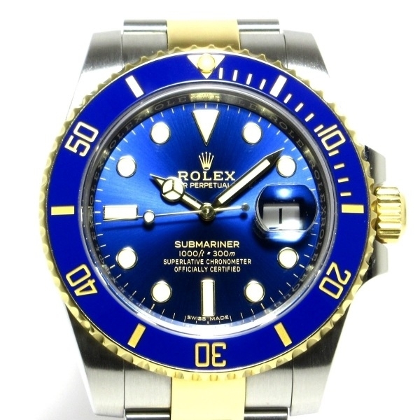ロレックス 腕時計 サブマリーナデイト 116613LB メンズ SS×K18YG/11コマ＋余りコマ×2(フルコマ)/青サブ/ランダムルーレット/2017.3_画像1