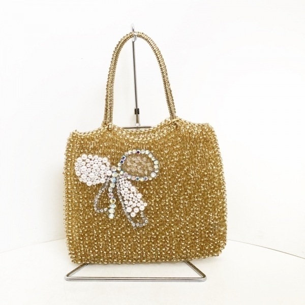  Anteprima ANTEPRIMA tote bag PBS531129 wire bag,na -stroke ro wire champagne gold × white beautiful goods bag 