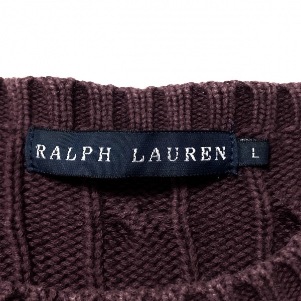 ラルフローレン RalphLauren 長袖セーター/ニット サイズL - ボルドー レディース クルーネック トップス_画像3