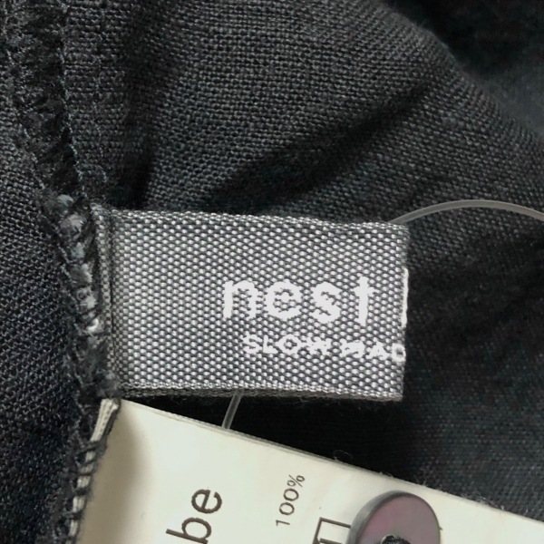 ネストローブ nest Robe サイズF - 黒 レディース Vネック/長袖/マキシ丈/麻 ワンピースの画像3