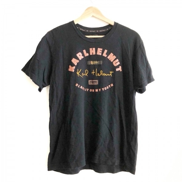 カールヘルム KarlHelmut 半袖Tシャツ サイズM - 黒×オレンジ メンズ クルーネック トップス_画像1