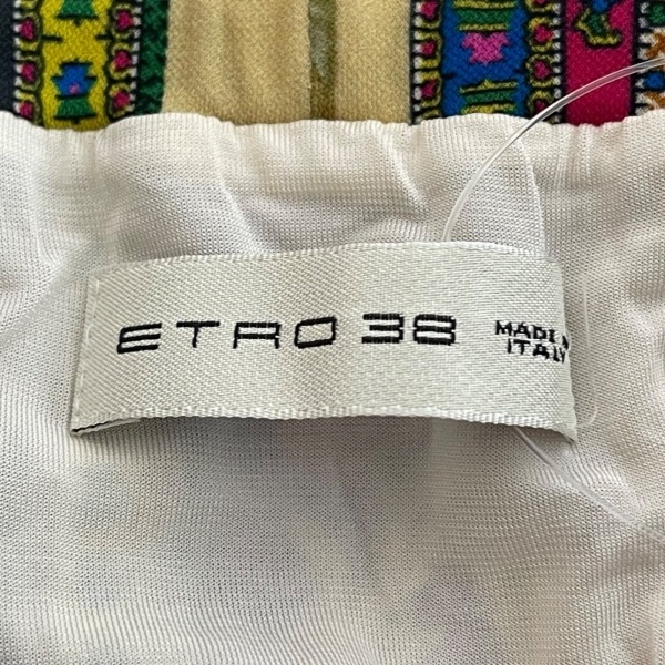 エトロ ETRO ロングスカート サイズ38 S - 黒×レッド×マルチ レディース 花柄/ウエストゴム ボトムス_画像3
