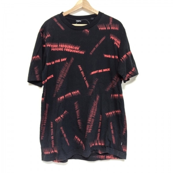 ディーゼル DIESEL 半袖Tシャツ サイズL - 黒×レッド メンズ クルーネック トップス_画像1