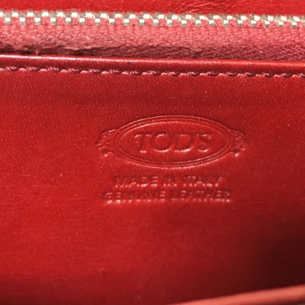 トッズ TOD'S 長財布 シグネチャー エナメル（レザー） ボルドー 型押し加工 財布_画像5