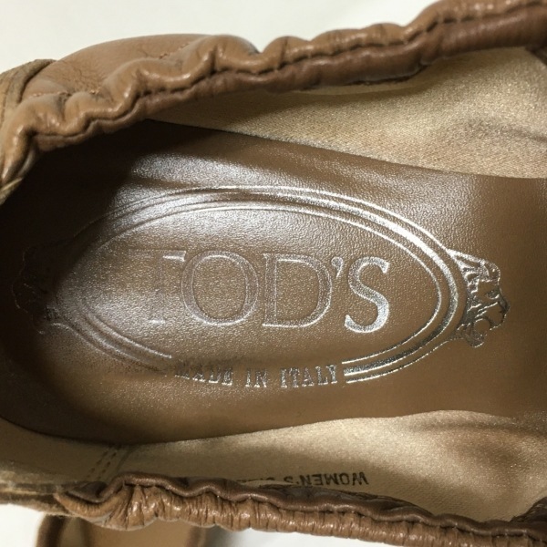 トッズ TOD'S ドライビングシューズ 36 1/2 - レザー×パイソン ベージュ レディース 靴_画像5