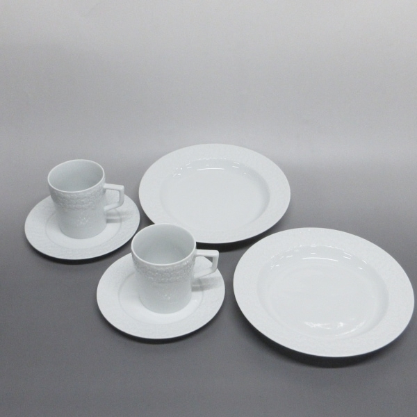 マイセン Meissen - 陶器 白 カップ&ソーサー×2点/プレート×2点/フラワー(花) 新品同様 食器_画像1