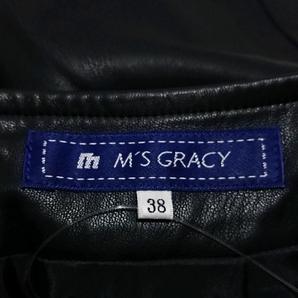 エムズグレイシー M'S GRACY スカート サイズ38 M - 黒 レディース ひざ丈/フェイクレザー ボトムス_画像3