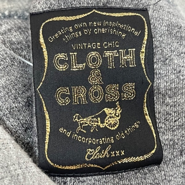 クロス&クロス Cloth&Cross ブルゾン - 綿 ダークグレー レディース 長袖/ジップアップ/春/秋 ジャケット_画像3