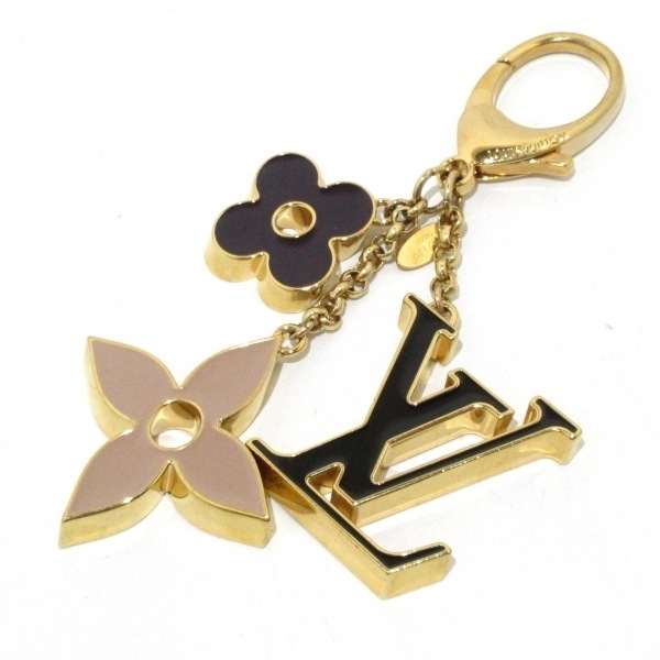  Louis Vuitton LOUIS VUITTON key holder ( charm ) M67119 bag charm *f rule du monogram metal material Gold × black DI0231