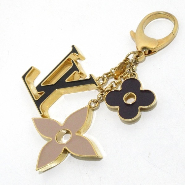  Louis Vuitton LOUIS VUITTON key holder ( charm ) M67119 bag charm *f rule du monogram metal material Gold × black DI0231