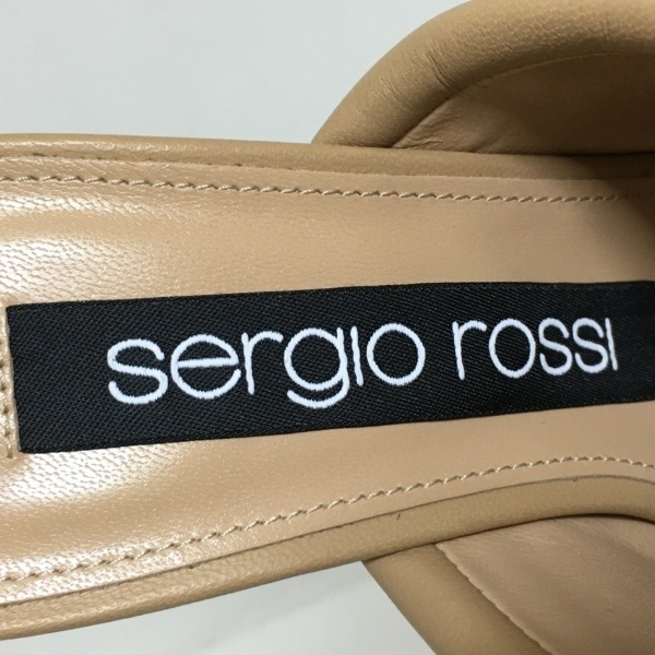 セルジオロッシ sergio rossi ミュール 36 A96870 SR TARA ナッパレザー マンドルラ(ベージュ) レディース 美品 靴_画像5