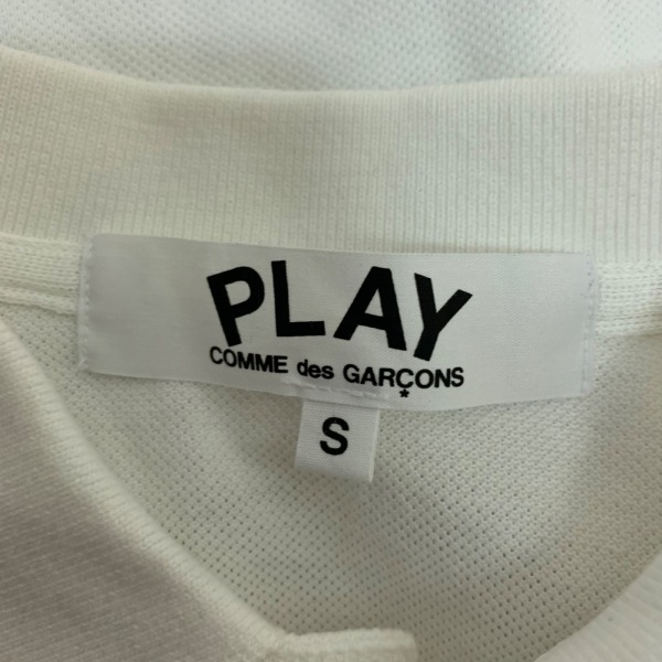プレイコムデギャルソン PLAY COMMEdesGARCONS 半袖ポロシャツ サイズS - 白×レッド レディース ハート トップス_画像3
