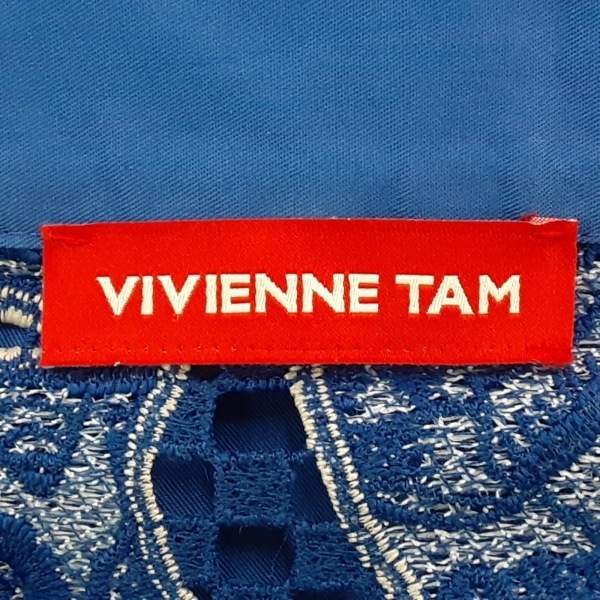 ヴィヴィアンタム VIVIENNE TAM 半袖カットソー サイズ42 L - ブルー×アイボリー×白 レディース レース 美品 トップス_画像3