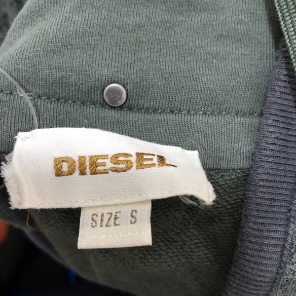 ディーゼル DIESEL パーカー サイズS - カーキ×ダークグレー レディース 半袖/ショート丈 トップス_画像3