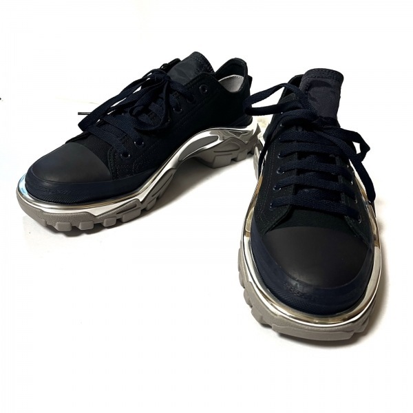 ラフシモンズ RAF SIMONS スニーカー 25 - キャンバス ダークネイビー レディース adidasコラボ 美品 靴_画像2