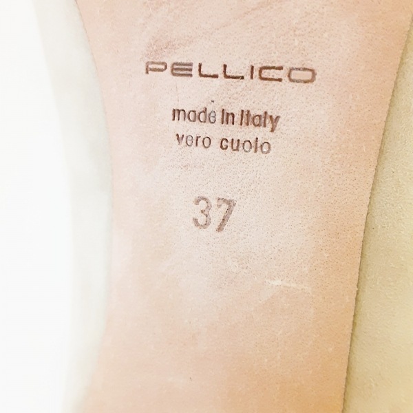 ペリーコ PELLICO パンプス 37 - スエード グレーベージュ×ピンク×マルチ レディース アウトソール張替済 靴_画像6