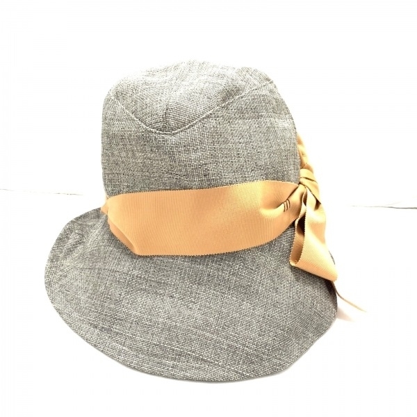 ヴィヴィアンウエストウッド VivienneWestwood ハット - 指定外繊維(紙) グレー×ライトブラウン リボン/オーブ 美品 帽子の画像1