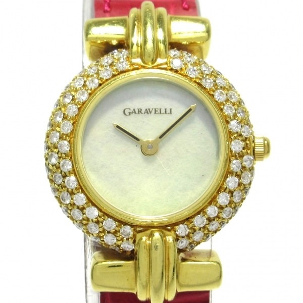 GARAVELLI(ガラヴェリ) 腕時計 - レディース K18YG/ダイヤベゼル/社外ベルト ホワイトシェル_画像1