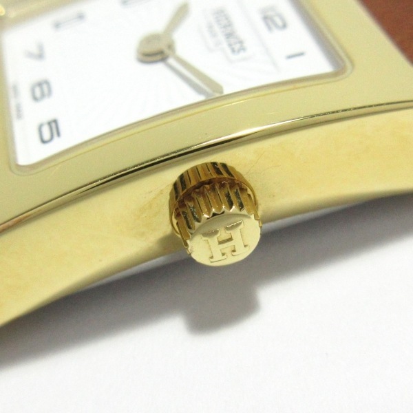 HERMES(エルメス) 腕時計 Hウォッチ ドゥブルトゥール HH1.201 レディース SS/サンビーム文字盤/二重巻き革ベルト/C刻印 白の画像8