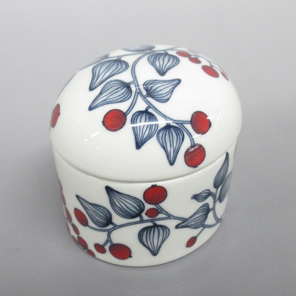 アラビア ARABIA - 陶器 白×レッド×ダークネイビー 小物入れ 美品 小物の画像5