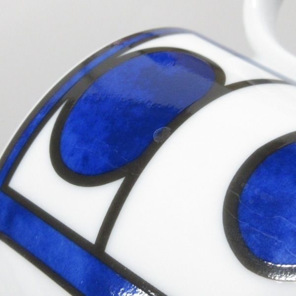 エルメス HERMES マグカップ 同型1 ブルーダイユール 陶器 白×ブルー 新品同様 食器_画像8