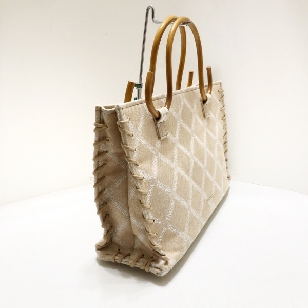  Samantha Thavasa Samantha Thavasa tote bag orula-re Jaguar do× wood beige × ivory × natural lame bag 