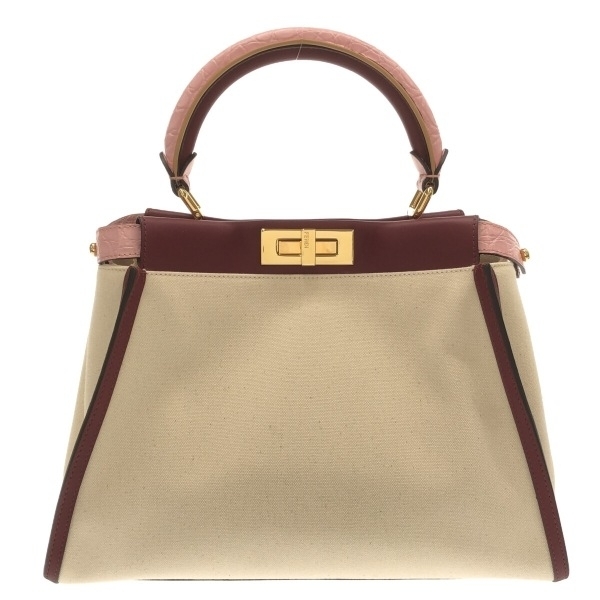 フェンディ FENDI ハンドバッグ 8BN290-A7QC ピーカブーアイコニックミディアム(レディース) キャンバス×カーフレザー×クロコダイル_画像1