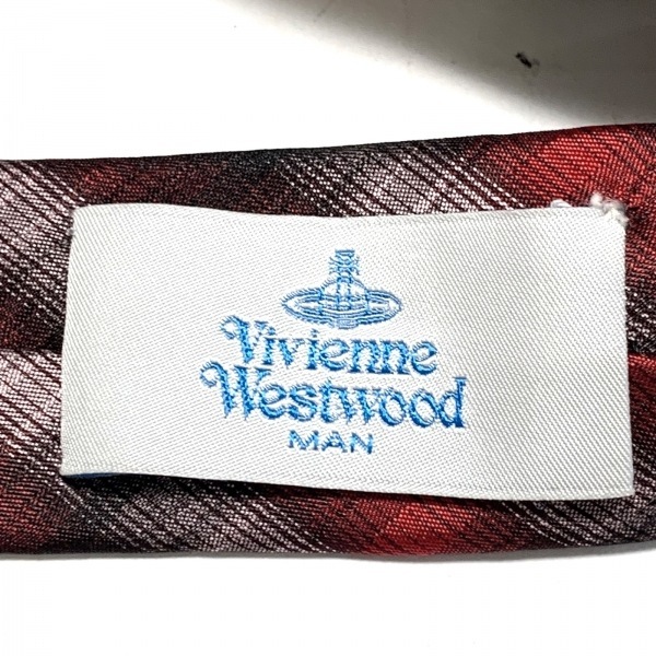 ヴィヴィアンウエストウッドマン Vivienne Westwood MAN - ボルドー×ライトピンク×黒 メンズ ネクタイ_画像3