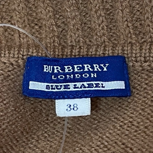 バーバリーブルーレーベル Burberry Blue Label 七分袖セーター/ニット サイズ38 M - 毛 ライトブラウン×ダークブラウン レディース 美品_画像3