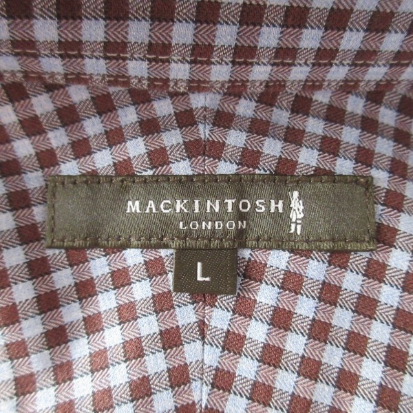 マッキントッシュロンドン MACKINTOSH LONDON 長袖シャツ サイズL - ライトブルー×ダークブラウン メンズ チェック柄 トップス_画像3