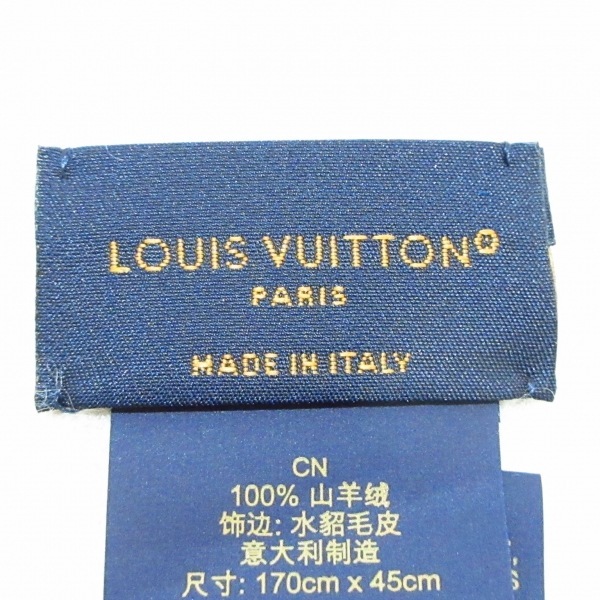 ルイヴィトン LOUIS VUITTON ストール(ショール) M74354 マフラー・コールド レイキャビック カシミヤ×ミンク ベージュ AL3273 美品の画像2