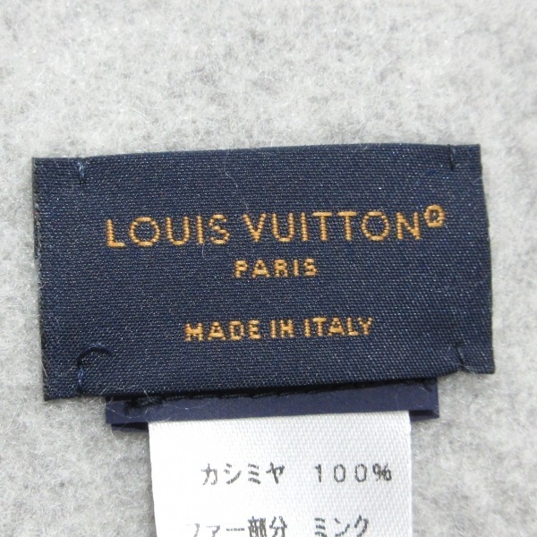 ルイヴィトン LOUIS VUITTON ストール(ショール) M79232 マフラー・コールド レイキャビック カシミヤ×ミンク グリクレール AL4213 美品_画像2